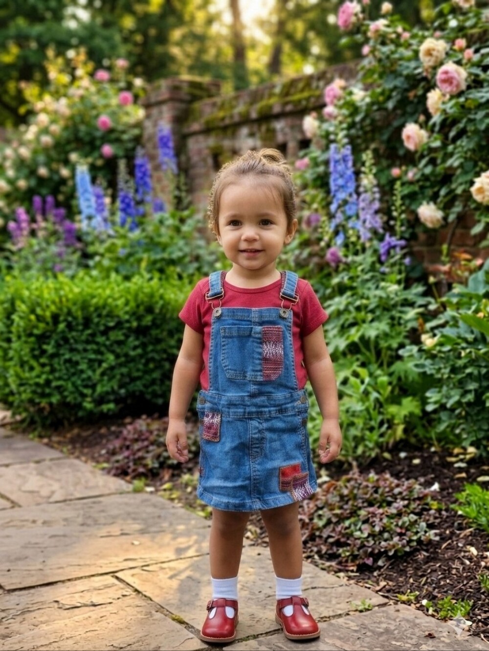 Lucky Brand Aztec/Boho Patch Denim Jumper Skirt 2T Southwestern Overall